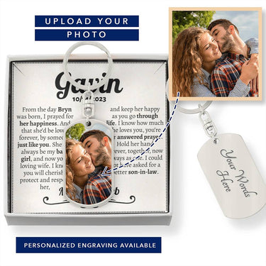 Son In Law Wedding Morse Code Keychain - Love You This Much